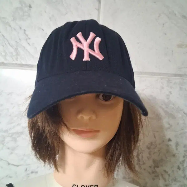 [BUNJANG] New York Yankees Baseball Cap Navy Pink / 뉴욕 양키스 야구 모자 네이비 핑크