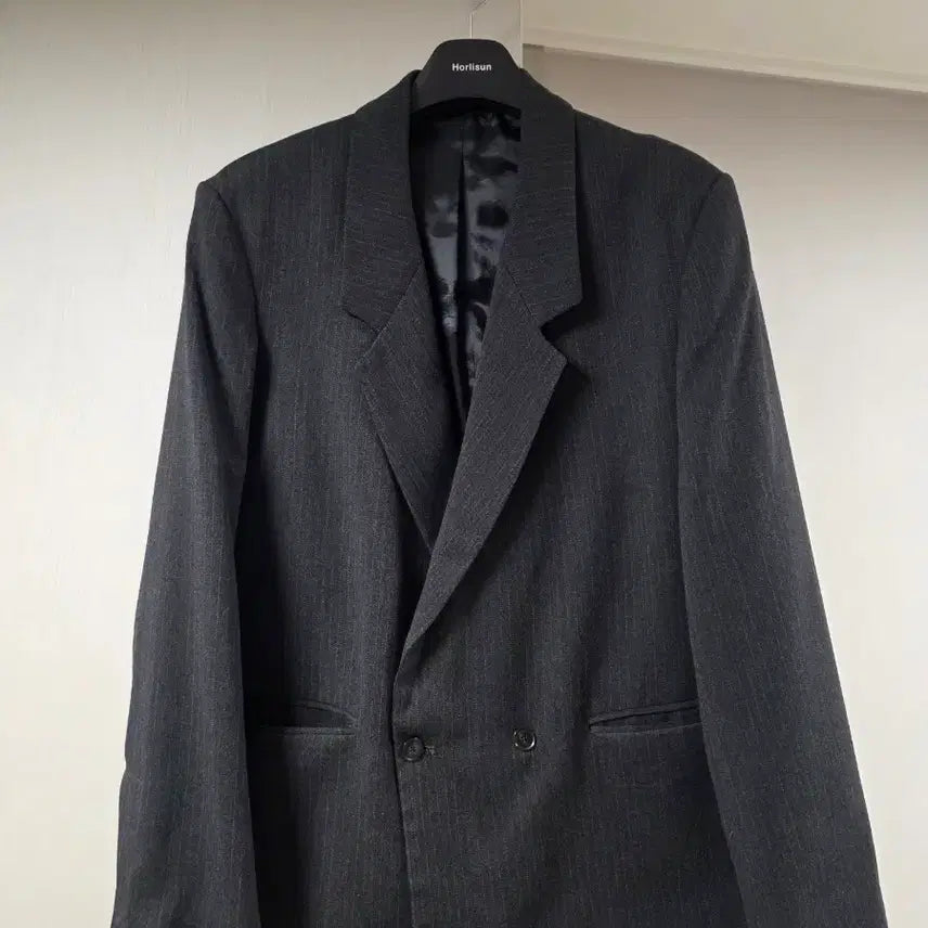 [BUNJANG] Zara Stripe Double-Breasted Blazer XL / 자라 스트라이프 더블 브레스트 블레이저 XL