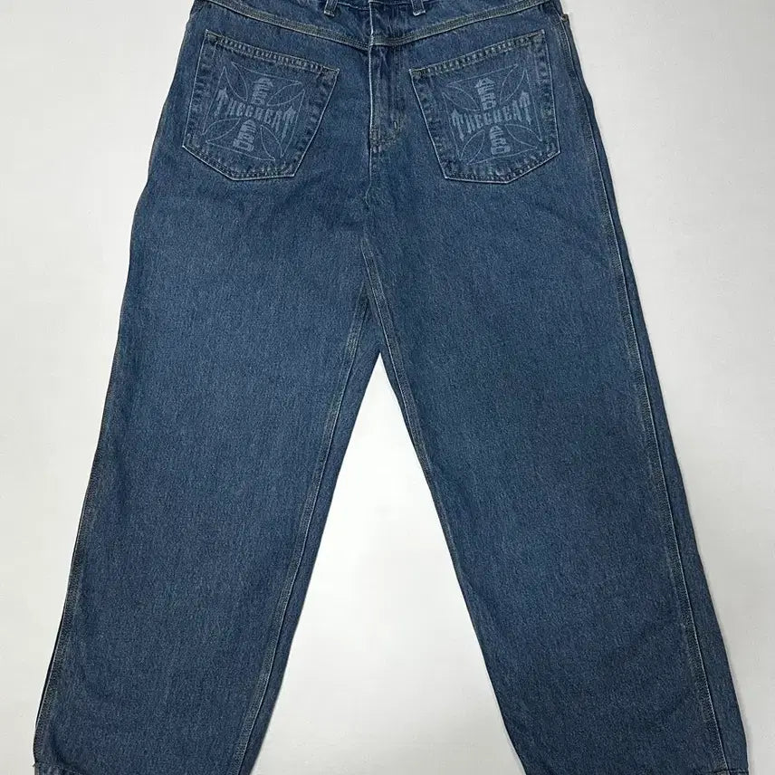 [BUNJANG] Heritageplus Alfred Iron Cross Reverse Denim Pants / 헤리티지플로스 알프레드 아이언크로스 리버스 데 님 33