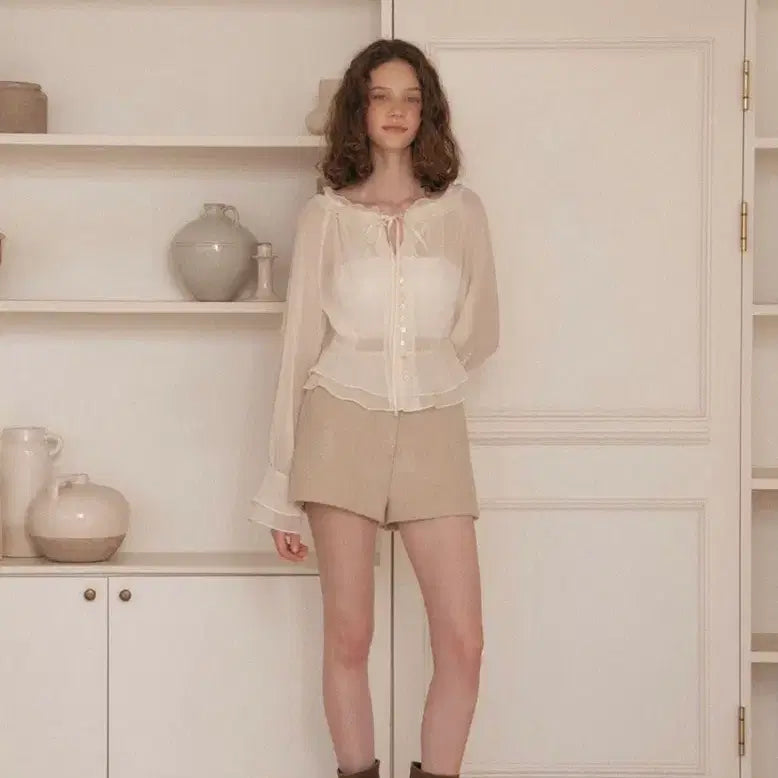 [BUNJANG] Flooum Cacao Wool Shorts Cream XS / 플로움 cacao 울 쇼츠 크림xs