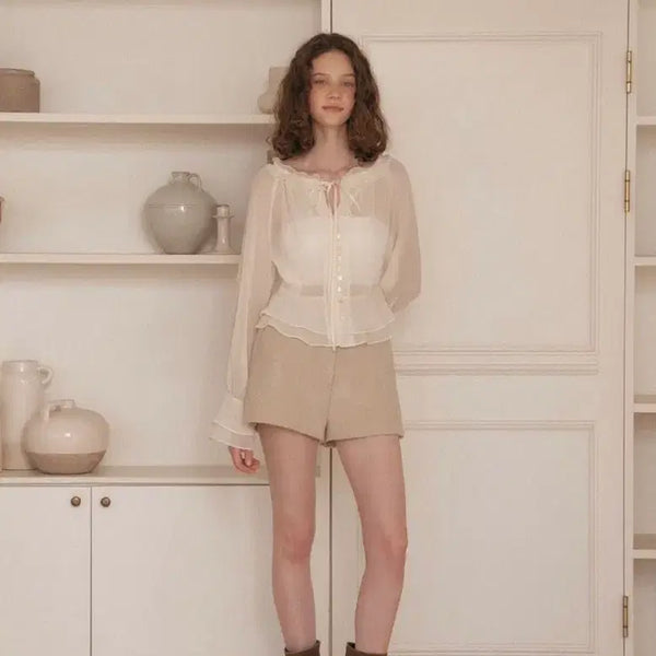 [BUNJANG] Flooum Cacao Wool Shorts Cream XS / 플로움 cacao 울 쇼츠 크림xs