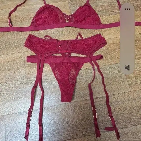 [BUNJANG] Burgundy Lace Lingerie Set (Free Size) / (새상품) 버건디 레이스 란제리 세트(프리)