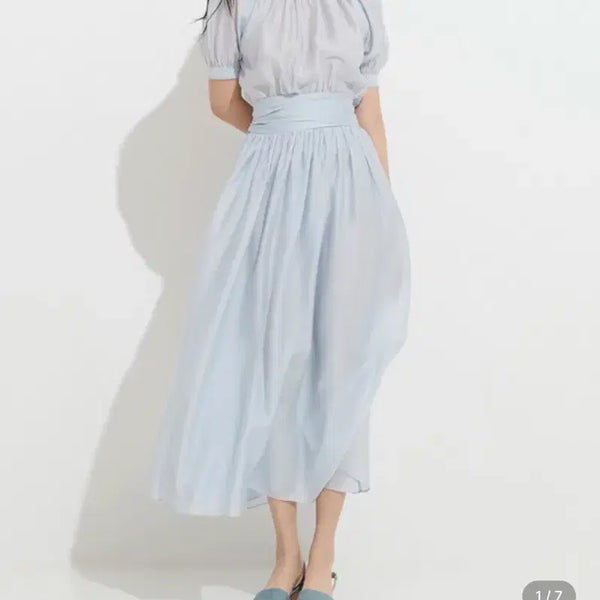 [BUNJANG] Hanabo Sky Blue Long Dress / 하나보 드레스 스카이블루