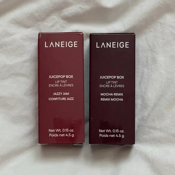 [BUNJANG] Laneige Juice Pop Box Lip Tint Jazzy Jam, Mocha Remix Bundle Set / [새상품/일괄] 라네즈 주스팝박스 립틴트 재지 잼, 모카 리믹스