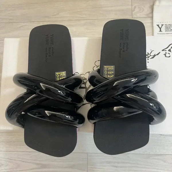 [BUNJANG] YUME Studio Black Twisted Mule Shoes / YUME studio 뮬