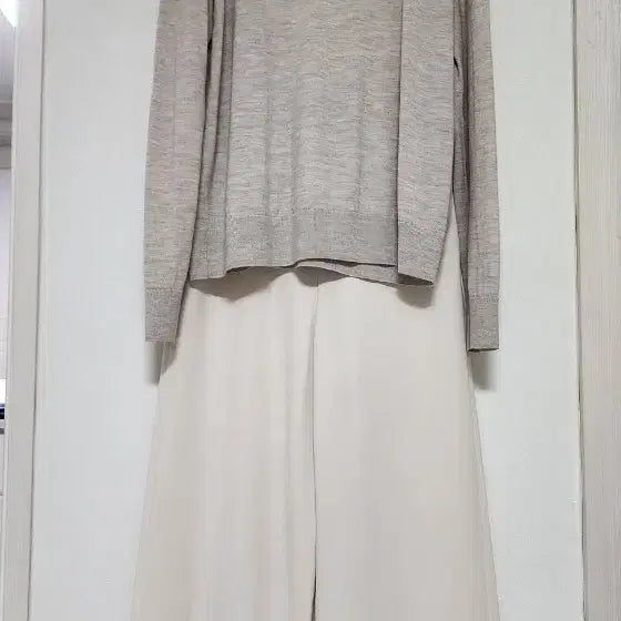 [BUNJANG] Mine by Handsome Ivory Wide-Leg Pants / 한섬 MINE 마인 아이보리 와이드 팬츠 61-90