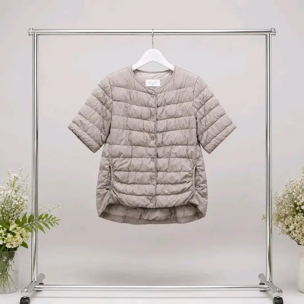 [BUNJANG] TIME (by Hansemm) Goose Down Half-Sleeve Padded Jacket / 한섬 TIME 타임 구스다운 반팔 패딩 자켓 82-94-160사이즈