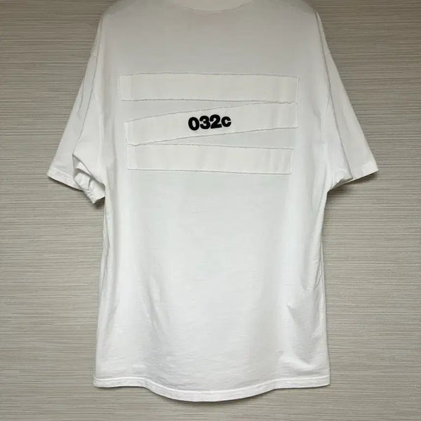 [BUNJANG] 032C Logo Patch Short Sleeve T-Shirt White / [M] 032C 로고 패치 반팔 티셔츠 화이트