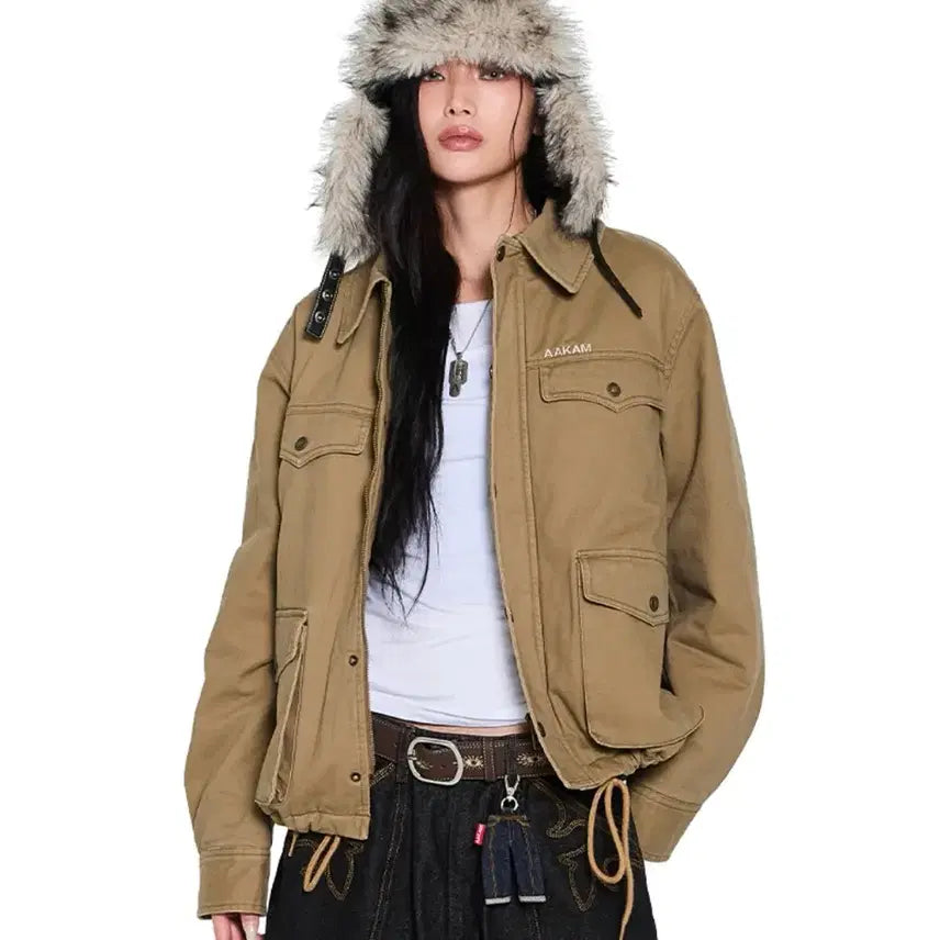 [BUNJANG] Arkham 4-Pocket Collar Work Jacket (Beige) / 아캄 워크 자켓 4-Pocket Collar Work Jacket