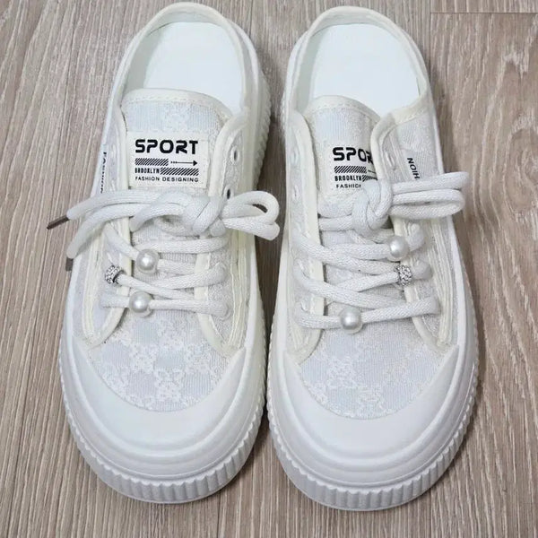 [BUNJANG] Women's Lace Pattern Athletic Mules - Size 240 / [새상품] 여성운동화뮬 레이스패턴 240
