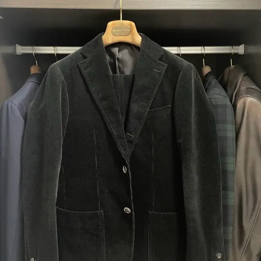 [BUNJANG] Ring Jacket Black Label Black Corduroy Setup Set 46 / 링자켓 블랙라벨 블랙 코듀로이 셋업(46)
