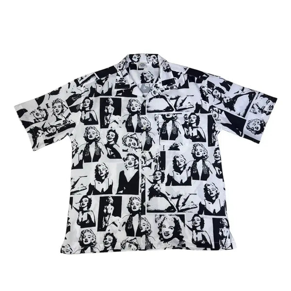 [BUNJANG] Temptation Marilyn Monroe Open Collar Shirt M / 템테이션 TEMPTATION 마릴린먼로 오픈카라 셔츠 M