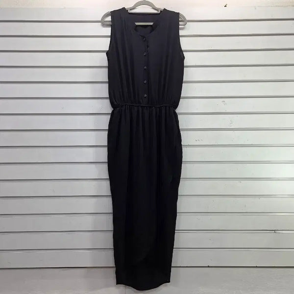[BUNJANG] Black Wrap Style Sleeveless Long Dress / 블랙  랩스타일  민소매 롱원피스 55/보물찾기천사