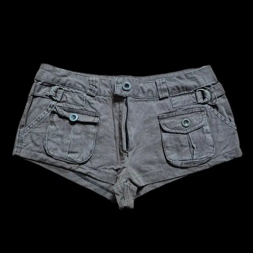 [BUNJANG] Vintage Goth Punk Cargo Micro Shorts / 빈티지 갸루펑크고스 카고 핫팬츠 마이크로팬츠 와투케y2k키치