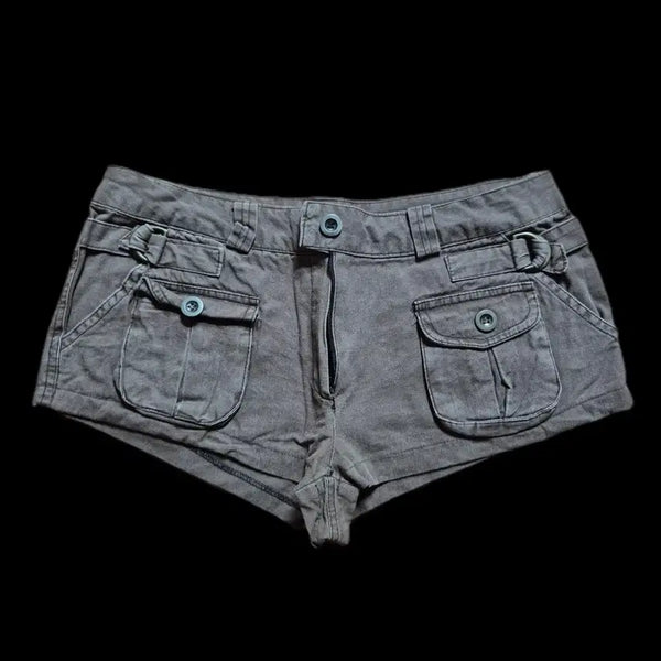 [BUNJANG] Vintage Goth Punk Cargo Micro Shorts / 빈티지 갸루펑크고스 카고 핫팬츠 마이크로팬츠 와투케y2k키치