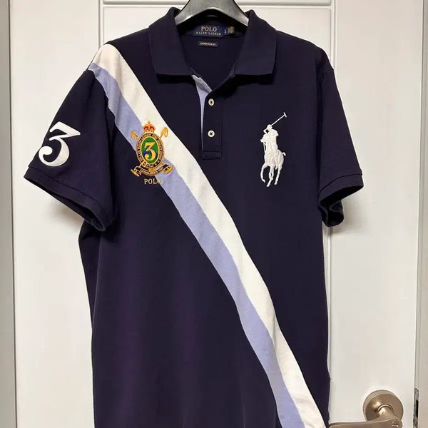 [BUNJANG] Polo Ralph Lauren Navy Custom Big Pony Polo Shirt L / 폴로 랄프로렌 네이비 커스텀 빅포니 카라티 L 상태좋아요