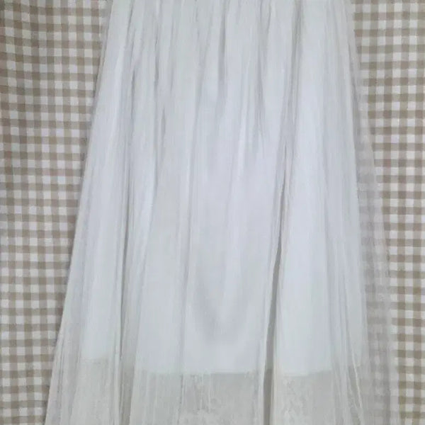 [BUNJANG] White Lace Long Skirt / 화이트 레이스 스커트