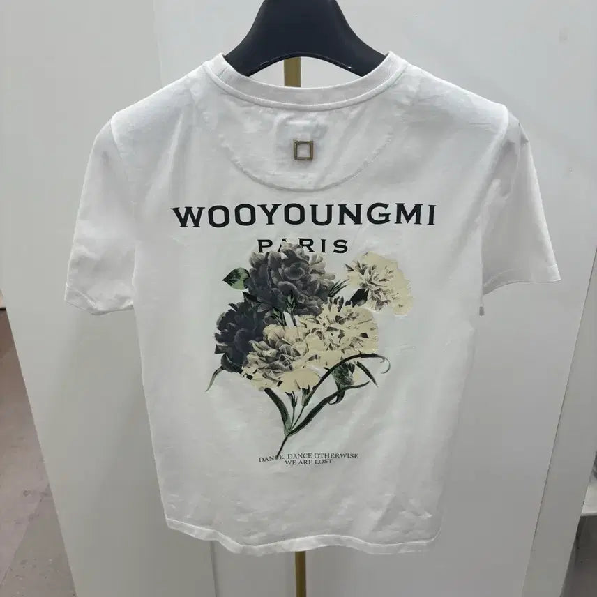 [BUNJANG] Wooyoungmi Flower Back Logo T-Shirt White Size 40 / [여성/40] 우영미 플라워 백로고 반팔티 화이트