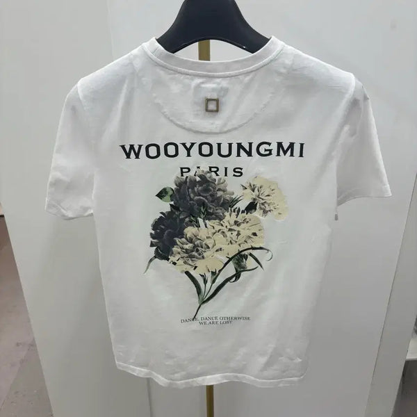 [BUNJANG] Wooyoungmi Flower Back Logo T-Shirt White Size 40 / [여성/40] 우영미 플라워 백로고 반팔티 화이트