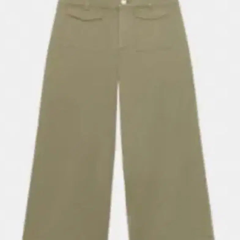 [BUNJANG] Khaki Wide Cargo Cotton Pants / 카키색 와이드 팬츠 새상품