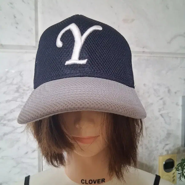 [BUNJANG] Y-Logo Navy/Gray Baseball Cap / Y자 로고 네이비/그레이 야구 모자