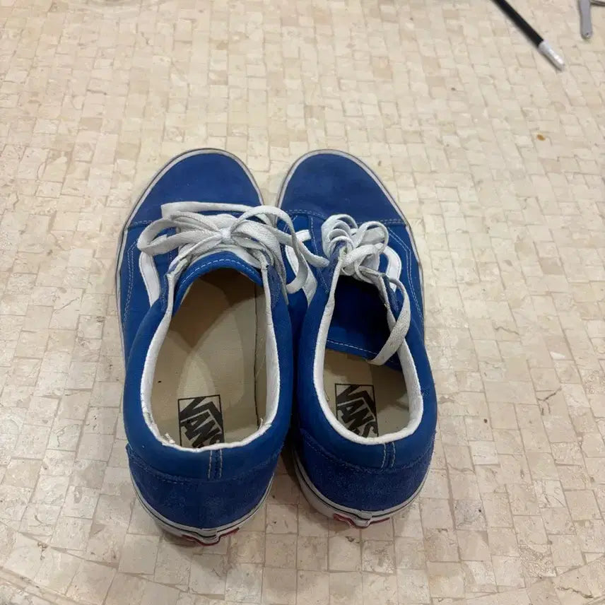 [BUNJANG] Vans Old Skool Blue Suede Sneakers / 반스 올드스쿨 275 블루 스웨이드 스니커즈