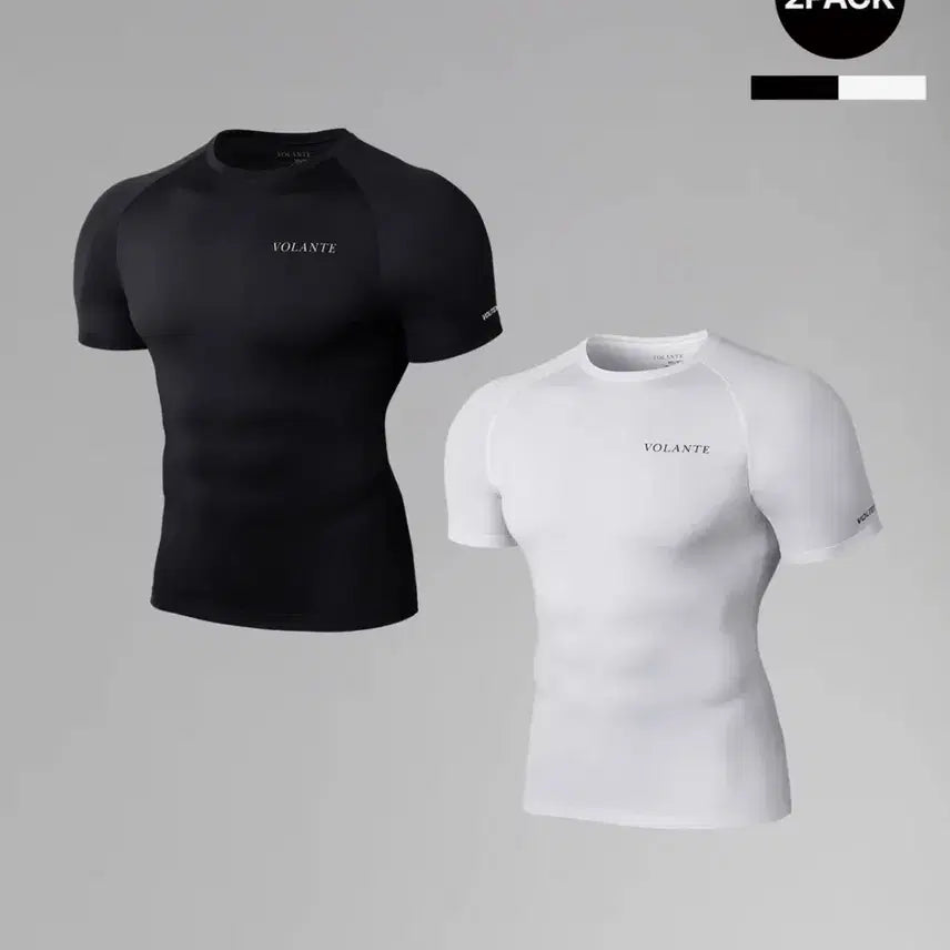 [BUNJANG] Volante Basic Compression 2-Pack (Black/White) / [새상품] 1) 볼란테 베이직 컴프레션 2종 (블랙/화이트)