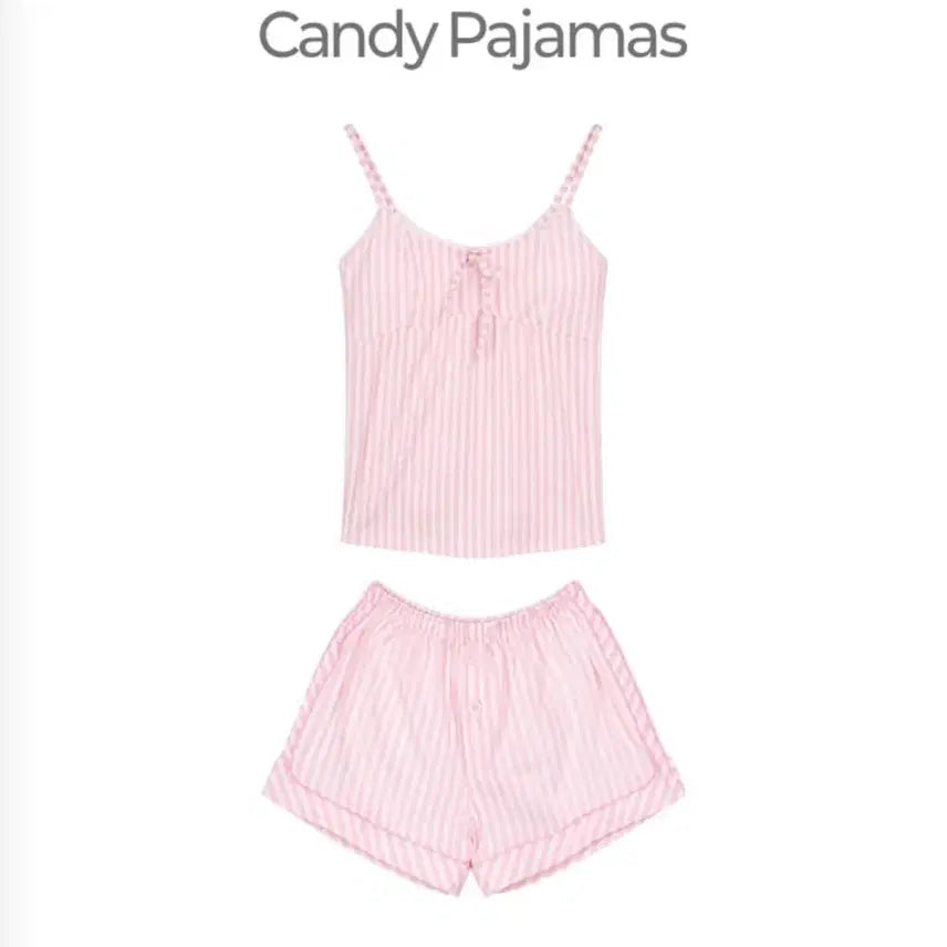 [BUNJANG] Candy Pajama Pink Stripe Set / 캔디 파자마 핑크 스트라이프