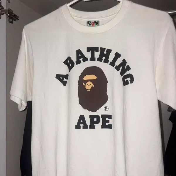 [BUNJANG] BAPE College T-Shirt White / 베이프 컬리지 티셔츠 화이트
