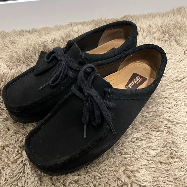 [BUNJANG] Clarks Originals Wallabee Black Suede Shoes / 클락스 오리지널스 월라비 블랙 스웨이드 235