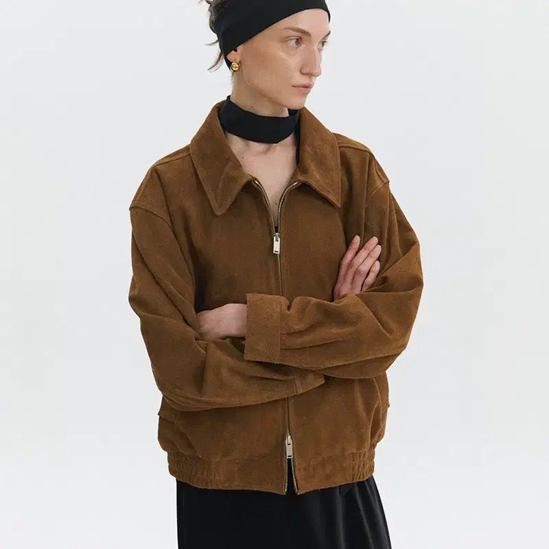 [BUNJANG] Debi Suede Blouson (New) / lo61 Debi Suede Blouson 리얼 스웨이드 블루종 (새상품)