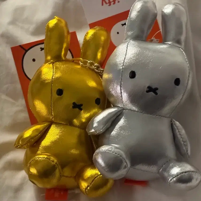 [BUNJANG] Miffy Gold/Silver Doll Keyring / 미피 금은 인형 키링 실버/골드