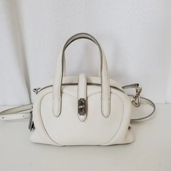 [BUNJANG] Vunque Mini Bag Cream White Leather Shoulder Crossbody Bag / 분크 미니백 가방
