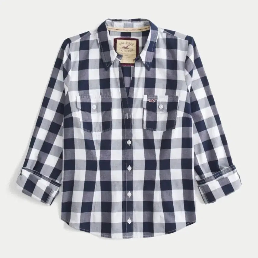 [BUNJANG] Hollister Navy Checkered Shirt / 홀리스터 체크 셔츠