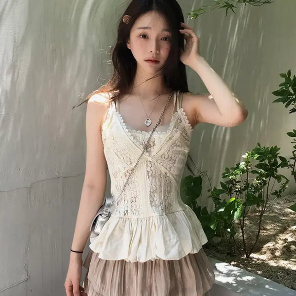 [BUNJANG] Twive/Grow-Hyde Punching Lace Balloon Blouse / 트위/그로우하이드 펀칭 레이스 벌룬 블라우스