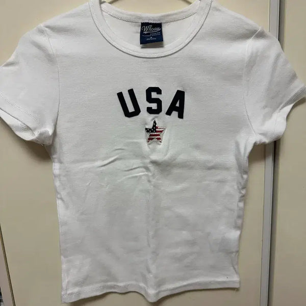 [BUNJANG] Whoau USA Short Sleeve T-shirt M / 후아유 USA 반팔 티셔츠 m