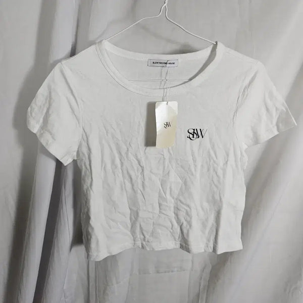 [BUNJANG] Slow Record House Crop T-shirt (New) / 슬로우레코드하우스 크롭티(새상품)