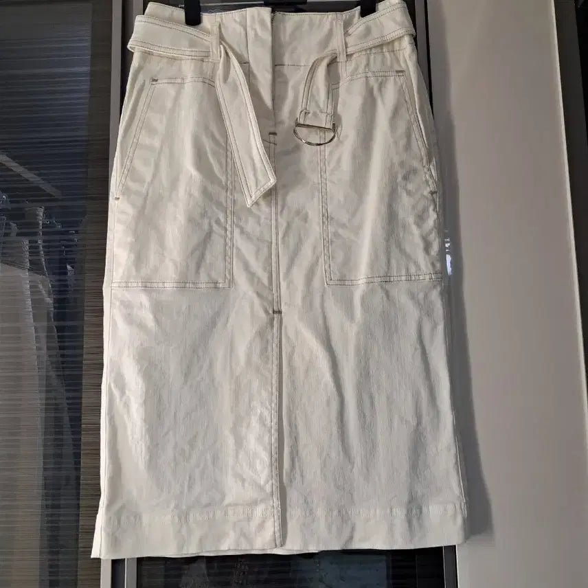 [BUNJANG] System Midi Skirt Ivory Belt Detail / 시스템 스커트 듀엘지컷에고이스트