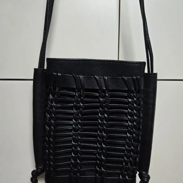 [BUNJANG] Dope Jasons Cowhide Knit Mini Crossbody Bag / 도프제이슨 카우하이드 니트드 미니 크로스백