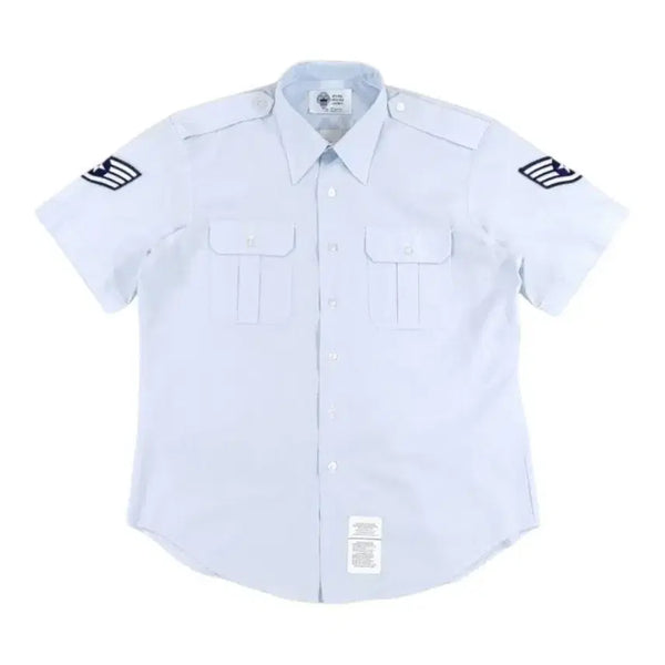 [BUNJANG] USAF AF Blue Dress Short Sleeve Shirt Size 17 / 미공군 AF블루 드레스 반팔셔츠 17