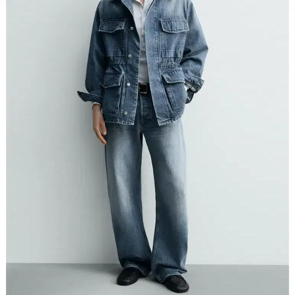 [BUNJANG] Zara Utility Pocket Denim Parka L / (새상품) 자라 유틸리티 포켓 데님 파카 L