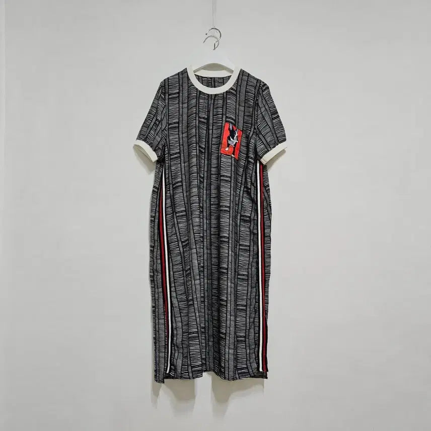 [BUNJANG] Ribbed Color-Block Long Dress / 시보리배색 롱원피스