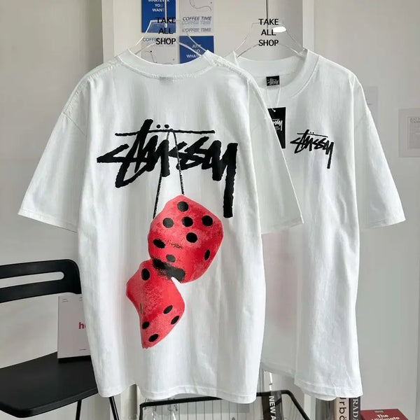 [BUNJANG] Stussy Dice Print T-Shirt White / 스투시 반팔티 화이트 다이스 프린팅