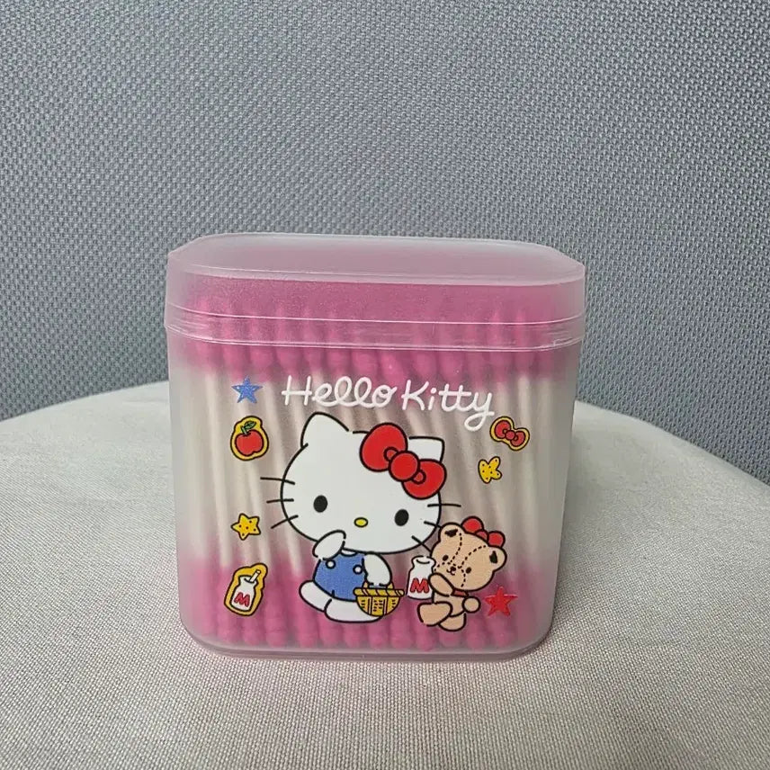 [BUNJANG] Sanrio Hello Kitty Pink Cotton Swabs with Ear Pick (200 Count) / 새상품)산리오 헬로키티 핑크 면봉 200개입 귀이개
