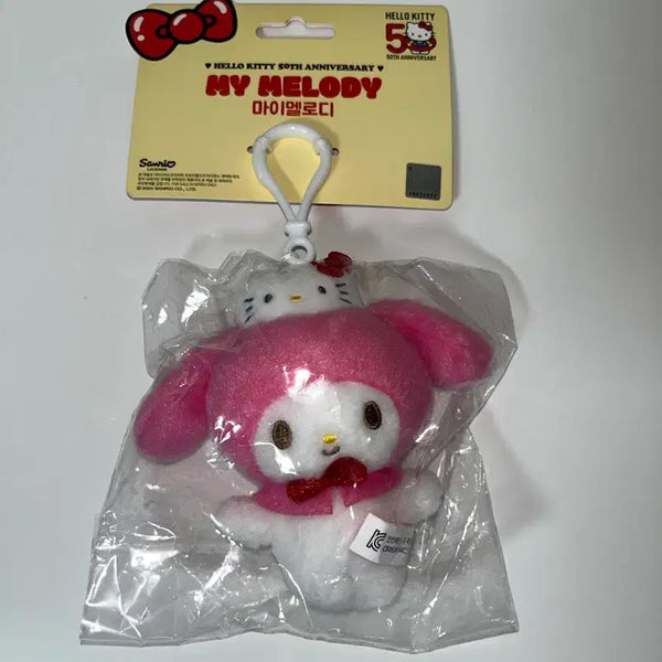 [BUNJANG] Sanrio Hello Kitty 50th Anniversary My Melody Doll Keychain / 정품) 헬로키티 50주년 마이멜로디 인형 키링
