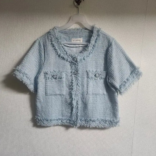 [BUNJANG] Tweed Short Sleeve Jacket / 트위드 반팔 자켓
