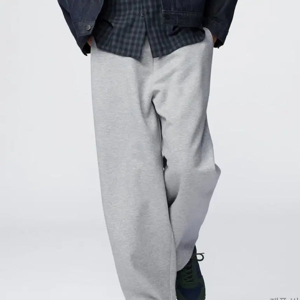 [BUNJANG] Uniqlo C Sweat Wide Pants Grey S / 유니클로 C스웨트와이드팬츠 그레이 s