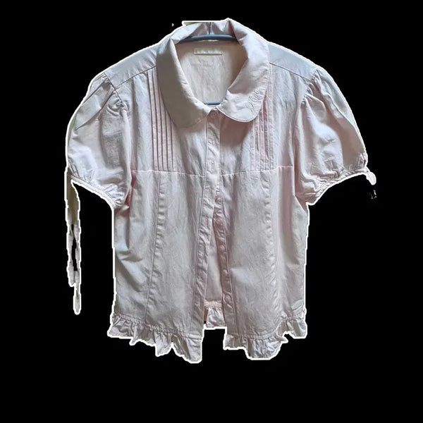 [BUNJANG] Illi-go Sera Puff Blouse Pink / 일리고 세라 퍼프 블라우스 핑크