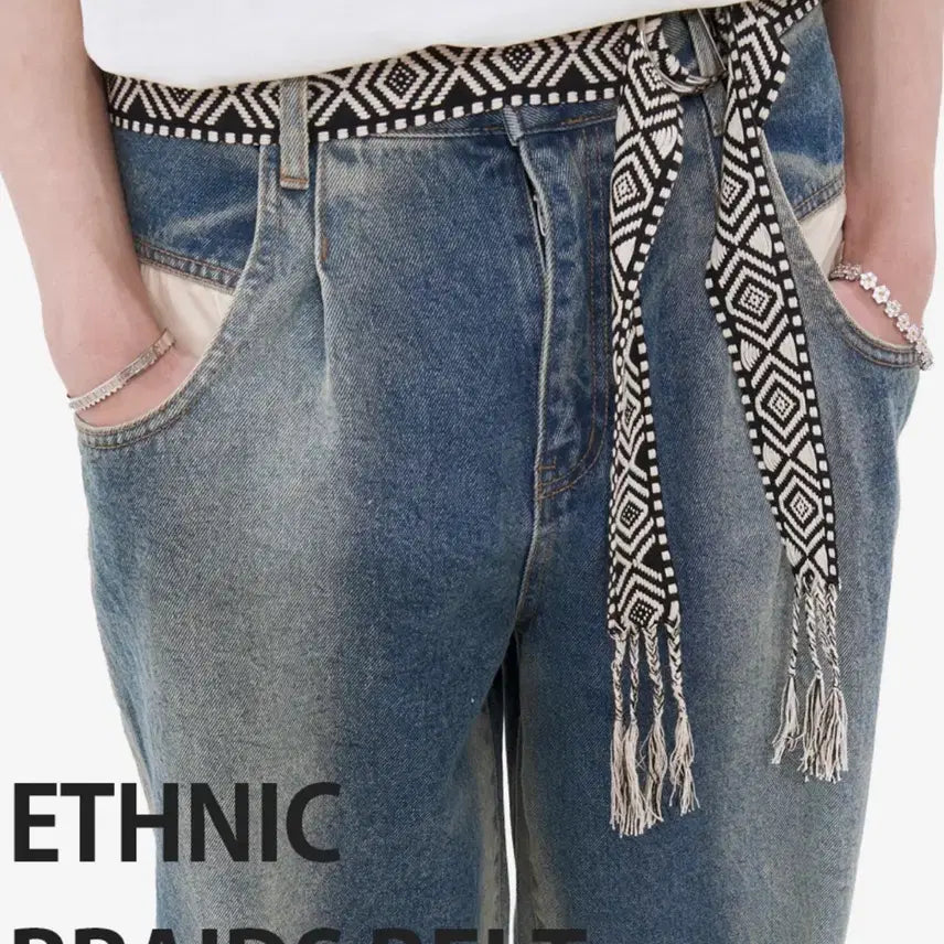 [BUNJANG] Nonfloor Ethnic Braided Belt / 논플로어 에스닉 브레이즈 벨트