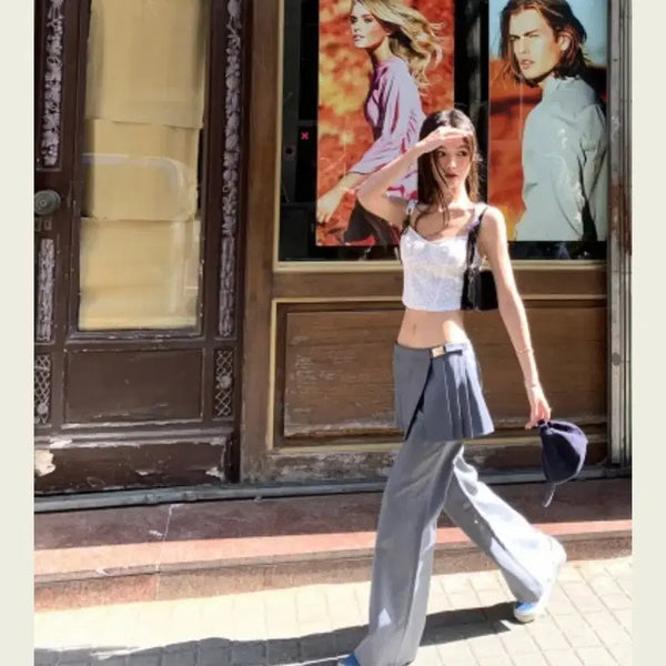 [BUNJANG] Sukki Grey Skirt Pants / 서쿠키 그레이 스커트 팬츠